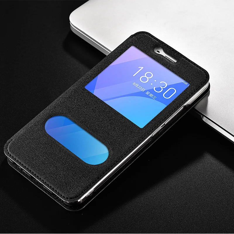 Чехол-книжка с окошком для Meizu M6 Note, роскошный кожаный чехол для Meizu M6note Meilan Note 6, чехол для телефона и силиконовый чехол