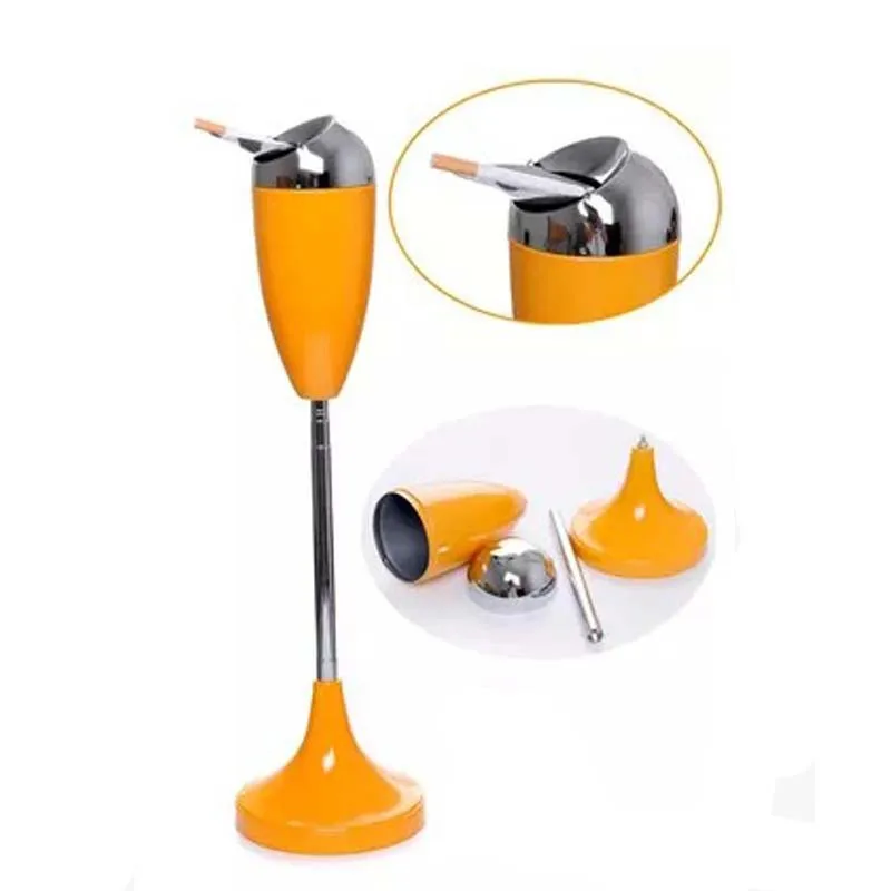 stretch yellow color Высший сорт моды расширение и изгиб металла стоящий для сигарет; защита от ветра пепельницы с крышками - Цвет: stretch yellow color