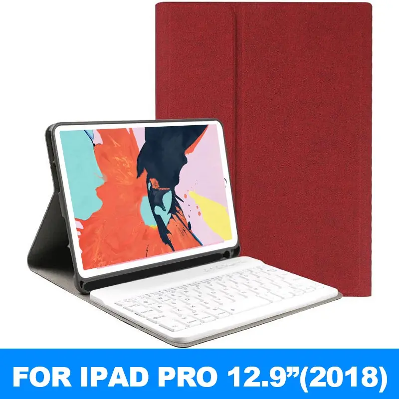 Pro 12.9 2018 Red Чехол для iPad Pro 12,9, чехол для клавиатуры с карандашом, силиконовый чехол на заднюю панель, Чехол для iPad Pro 12,9 - Цвет: Pro 12.9 2018 Red