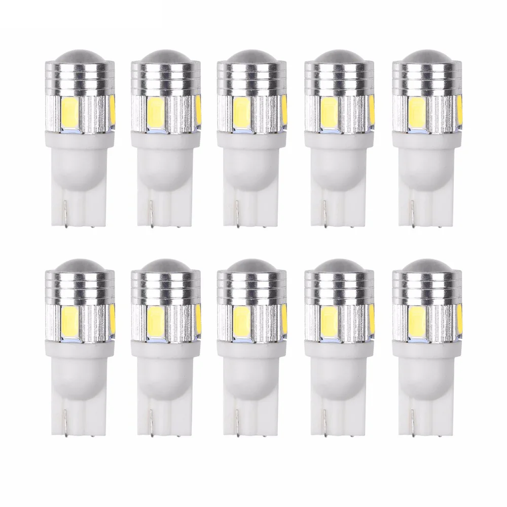 10Pcs/set T10 W5W 168 194 6SMD 5630 LED Super White Car Side Bulbs Canbus Error Free 12V for Unversail | Автомобили и мотоциклы