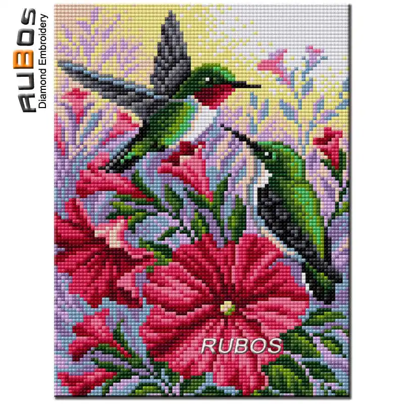 Kolibri RUBOS 5D DIY Алмазная вышивка крестиком Воробей птица весенний цветок полная Алмазная вышивка Алмазная мозаика новая распродажа домашний декор - Цвет: Kolibri