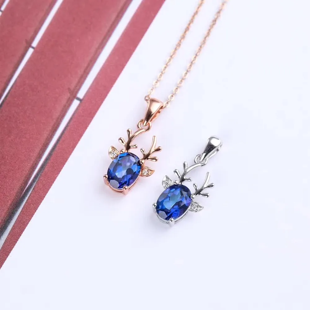 

Christmas gift wholesale trendy rose gold 925 sterling silver natural blue topaz ring necklace pendant jewelry set for female