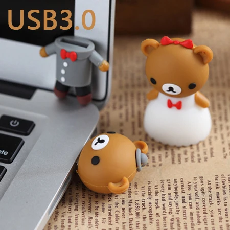 NEW Cartoon Bear Womens And Mens/Bride/Groom Usb Flash Drive 3.0 Memory Card USB Stick Key Pen 8GB-2TB Pendrive Toys Gifts | Компьютеры и