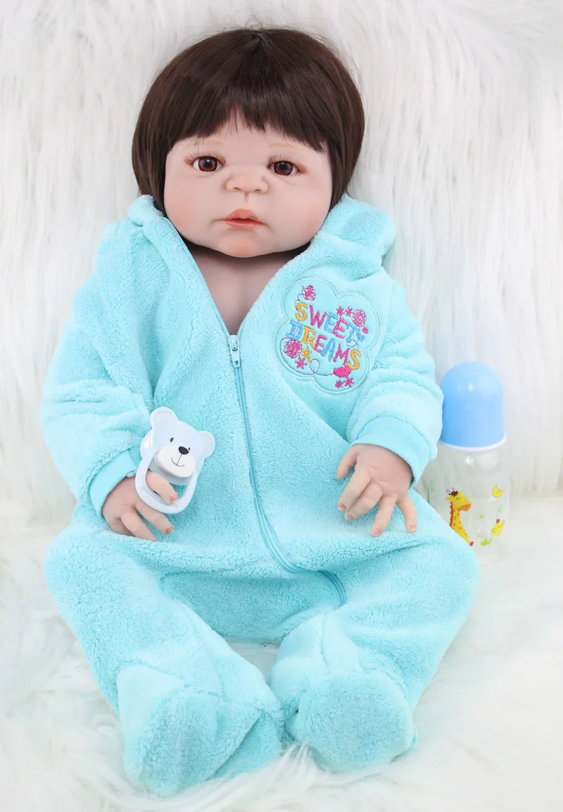 55 см силиконовая кукла Reborn Baby Boy 22 дюйма Реалистичная виниловая для новорожденных