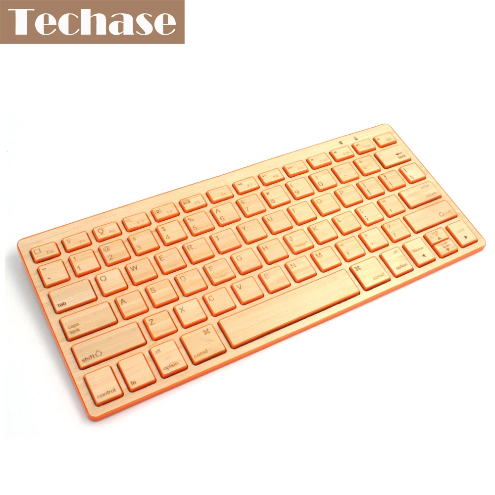 Techase Bluetooth клавиатура Bamboo беспроводной мини Teclado тонкий игровой Sem Fio деревянный