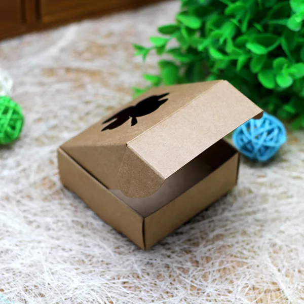 Free Shipping 6.5*6.5*3cm Four Leaf Clover Hollow Out Brown Kraft Paper Party Festival Gift Craft Handmade Soap Package Pack Box | Дом и сад