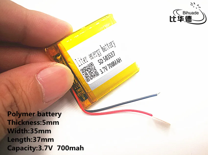 2 шт./лот 3 7 V 700mAH 503537 полимерный литий-ионный/литий-ионный аккумулятор для DVR GPS mp3 mp4