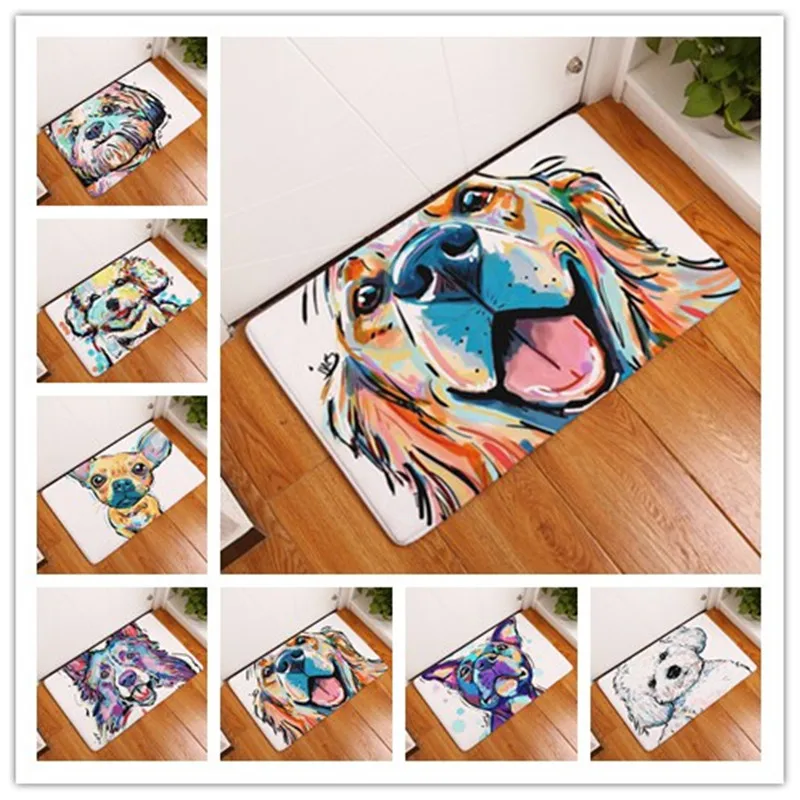 2017 новые ковры с принтом большой собаки Нескользящие кухонные коврики для дома