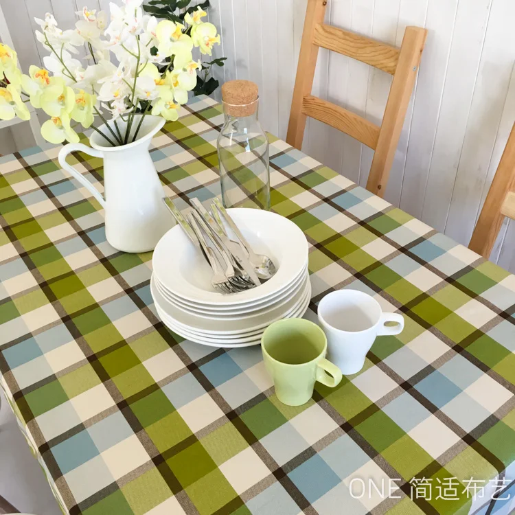 The countryside cloth cotton coarse grid table dining can be customized | Дом и сад