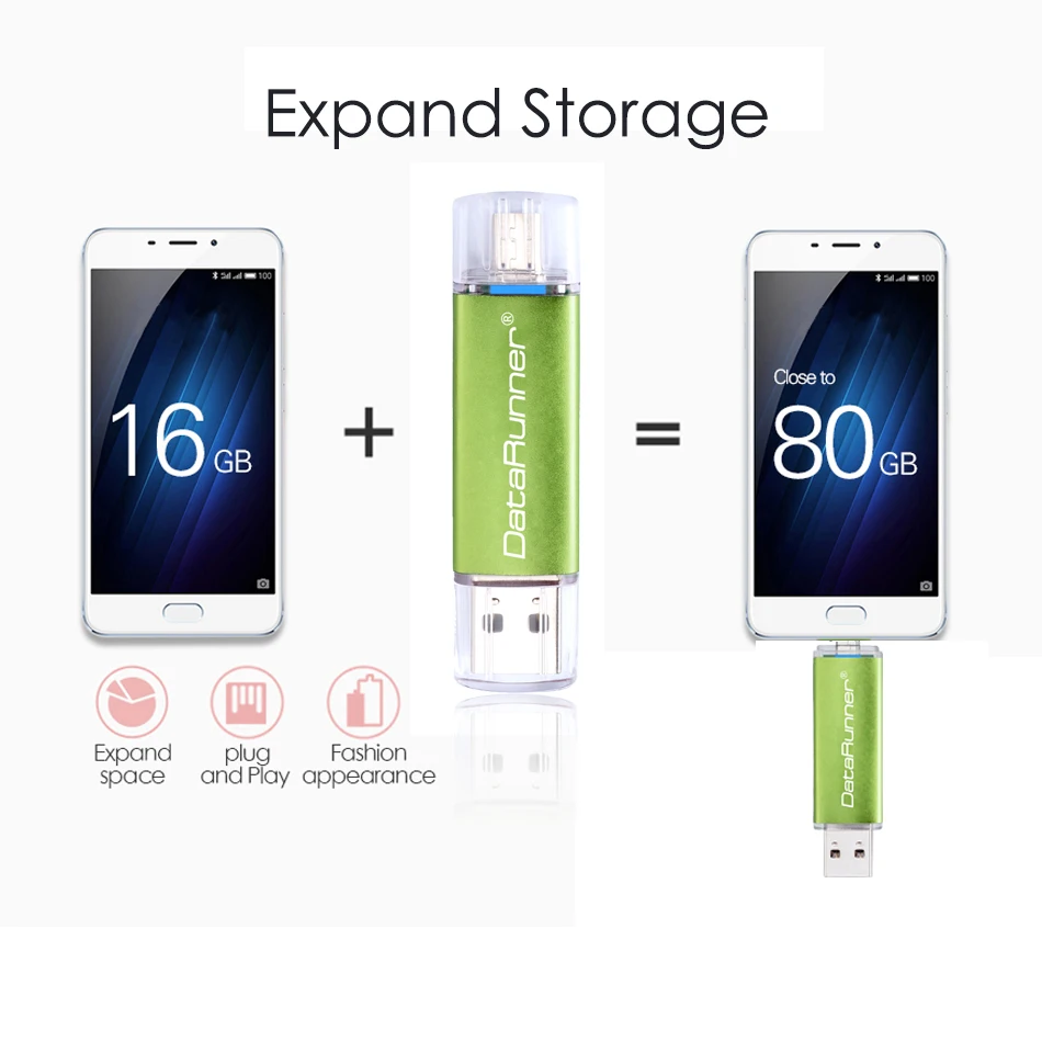 DataRunner OTG Usb флэш накопитель высокоскоростной для смартфона Stick 3 0 Флешка 32 Гб 64 128