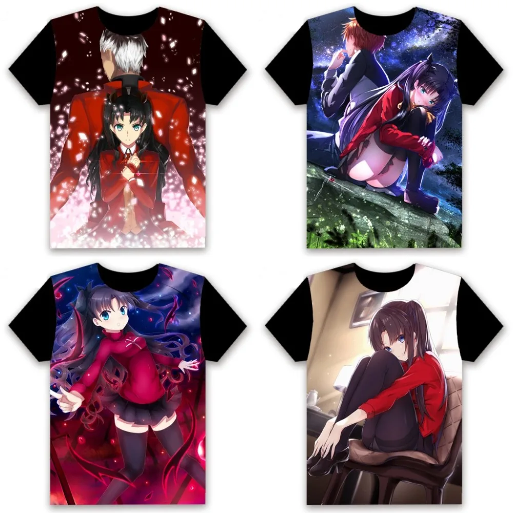 Мужская футболка с аниме Fate/stay night Tohsaka Rin косплей короткий рукав унисекс