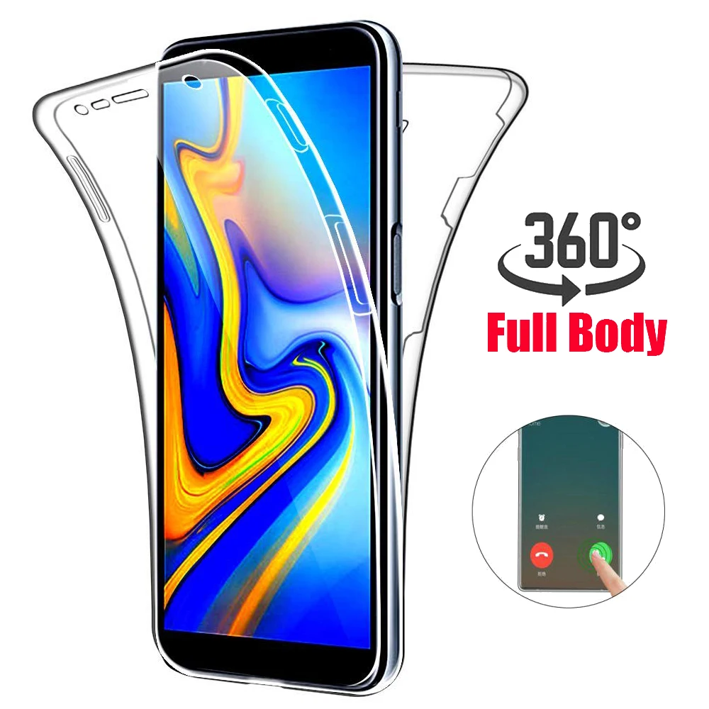 360 градусов чехол для Samsung Galaxy A10 A30 A40 A50 A70 A60 A8 2018 J4 J6 Plus S8 S9 S7 S6 мягкий M10 M20 a40s A750 |