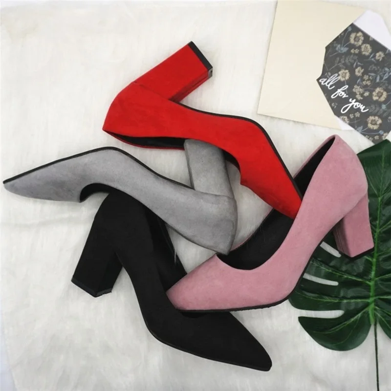 DRFARGO женские пикантные туфли лодочки с острым носком на блочном каблуке 7 5 см