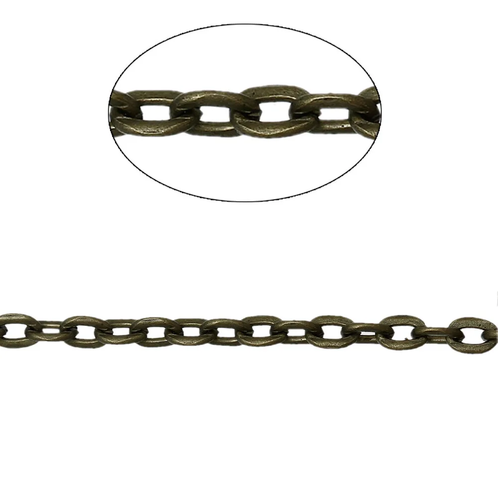 Doreen Box Милые Бронзовые Цепочки 10 м с плоским соединением 3x2 мм (B12778)|bronze chain|10m chainchain