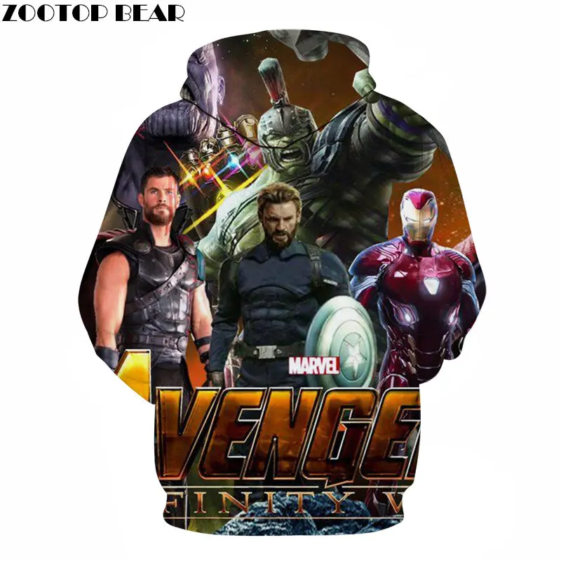 Значок с 3D принтом Мстители 4 Мужская толстовка Marvel пуловер спортивный костюм весенние толстовки уличная одежда 6XL Мстители эндгейм ZOOTOPBEAR