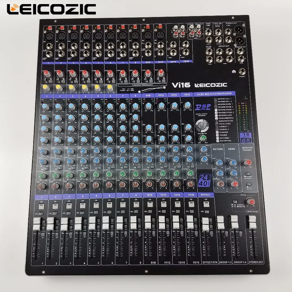 Leicozic Vi-16 Профессиональный микшерный пульт 16 каналов микшер аудио консоль DSP эффект консоль Цифровое Оборудование студии звукозаписи