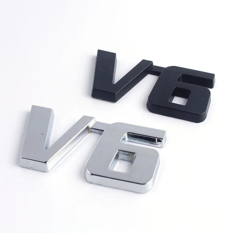 10xCar хромированный металл V6 эмблемы 3D наклейка багажник авто двигатель Стикеры