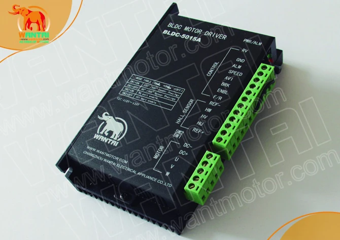 

Brushless DC Motor Driver BLDC-8015A 18-80V rated 15A ,peak 45A Nema17 to Nema23 Wantai MOTOR