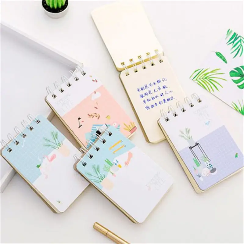 Coloffice Kawaii спиральная записная книжка с милой катушкой мини блокнот для записей для школьников набор канцелярских принадлежностей случайный дизайн 1 шт
