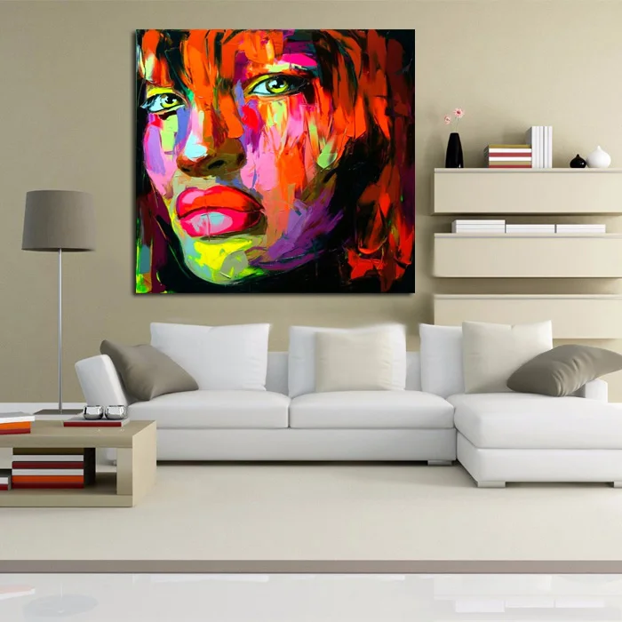 

Handpainted Colorful Wall Art Modern Abstract Pictures Oil Paintings Home Decor High Quality Pictures Fashion Girl Home Decor