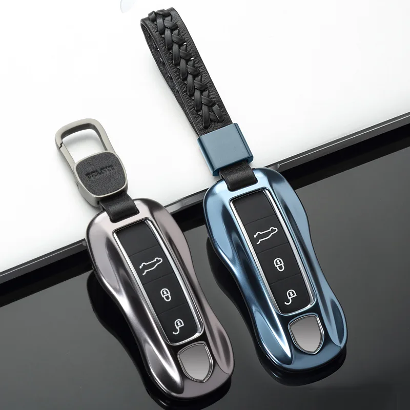 

High Quality For Porsche Macan 911 Panamera Cayenne 2018 Car Aluminium Alloy Key Holder Cover Case Shell Chain Ring Accessories