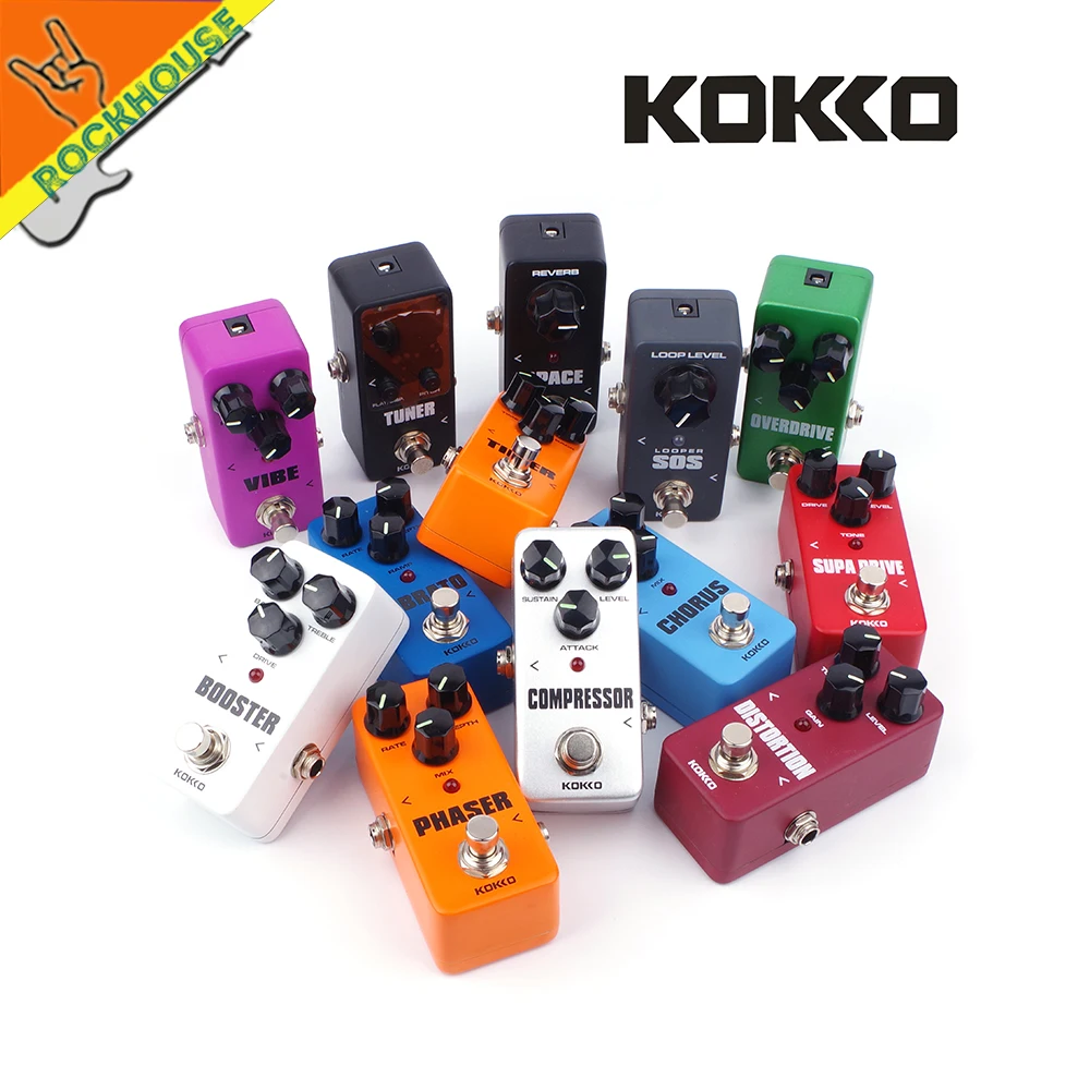 KOKKO гитарные педаль эффектов хор компрессор перегруз искажение бустер Vibe Vibrato петля реверберации фазер тюнер гитарная педаль