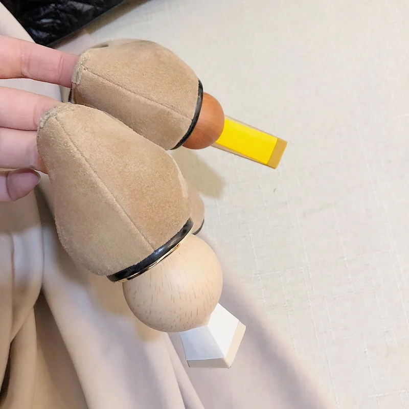 Khaki ZVQ/новые стильные женские туфли на высоком каблуке; женские весенние туфли-лодочки с острым носком из замши; новые стильные модные туфли-лодочки; женская обувь; - Цвет: Khaki