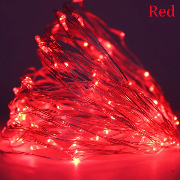Red 2 м/5 м/10 м Медный Серебряный провод USB светодиодный струнный Огни праздничного освещения для сказочной Елочная гирлянда украшения для свадебной вечеринки - Испускаемый цвет: Red