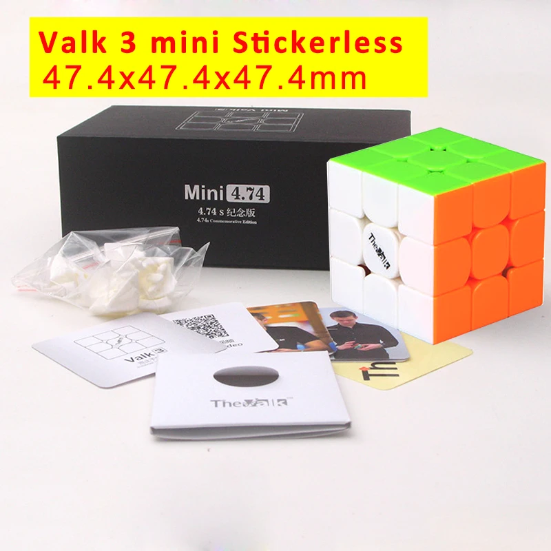 valkmini stickerless Настоящий Oyuncak Valk 3 power M куб 3x3 мини размер скорость Qiyi соревнования Кубики Игрушки Wca головоломка магические магниты Cubo - Цвет: valkmini stickerless