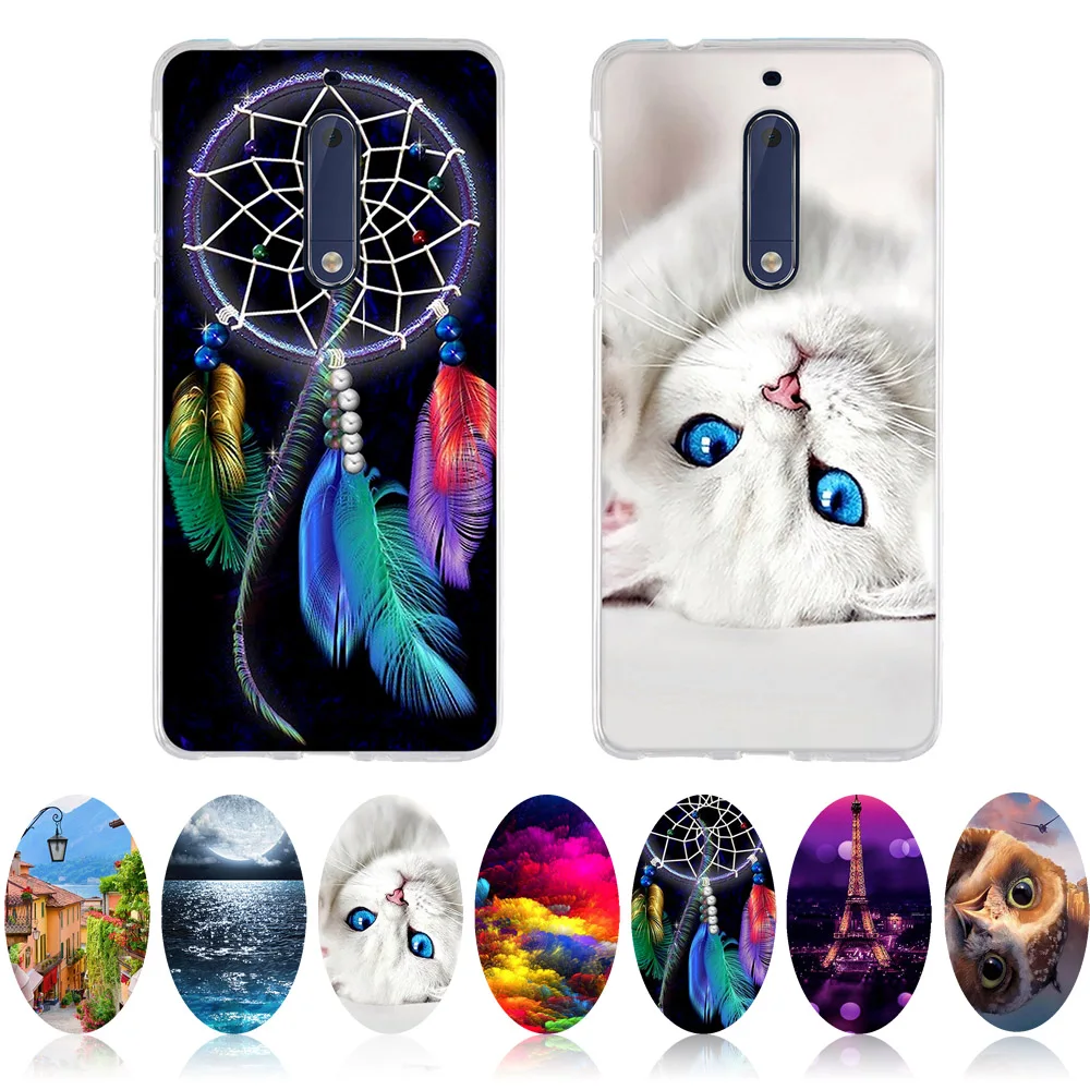 Для Nokia 5 чехол с 3D рисунком для Nokia5 задняя крышка Мягкий ТПУ силиконовый милый