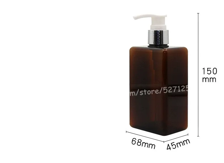 300 мл Красивая Цвета Квадратная бутылка PET с Блестящий серебряный/золотой флакон