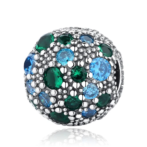 Green Crystal Аутентичные 925 пробы серебряные хрустальные бусины подвески цветок клип безопасности пробка бусины прозрачный CZ Подходит для оригинальных браслетов Pandora - Цвет: Green Crystal