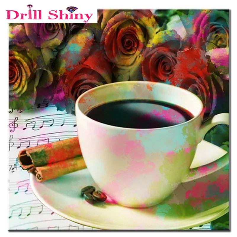 Алмазная живопись своими руками вышивка крестиком розами кофе домашний декор