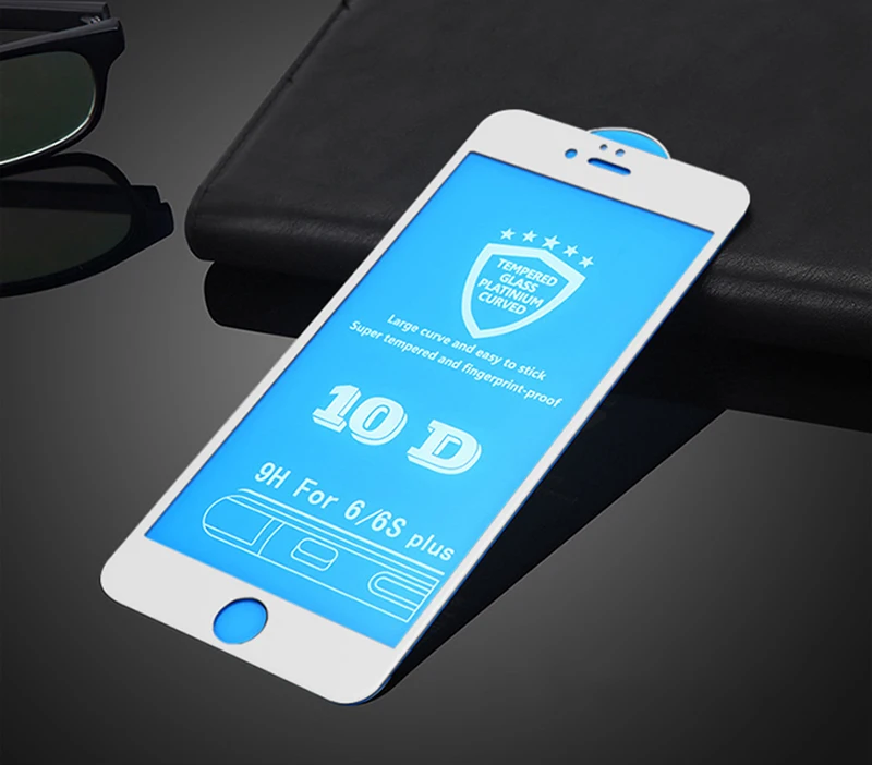 10 шт. 10D закаленное стекло против отпечатков пальцев для iPhone 11 Pro Max XS XR X 8 7 6 6S Plus полное покрытие изогнутая защита экрана