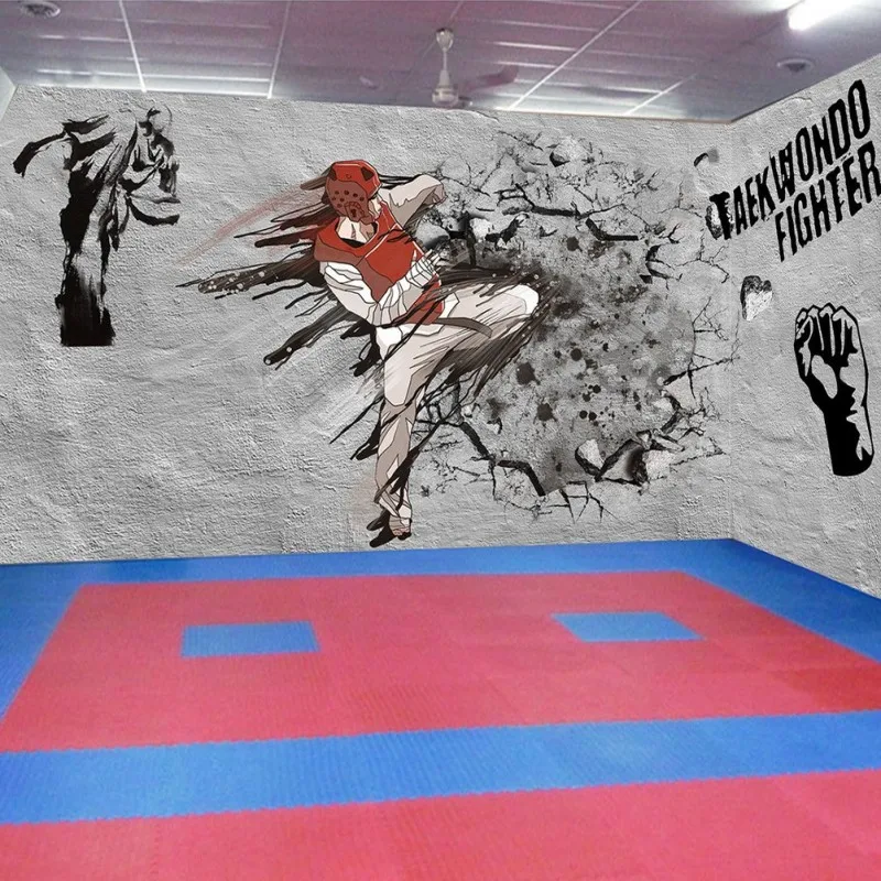 3d обои для тхэквондо гимнастическое украшение бокса фон Wushu hall на заказ HD|mural
