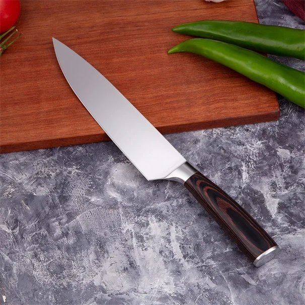 8.0 Chef Knife Mokithand 5pcs Kitchen Knife Set Professional Japanese Chef Knives 7CR17 High Carbon Stainless Steel Meat Santoku Paring Knife - Цвет: 8.0 Chef Knife