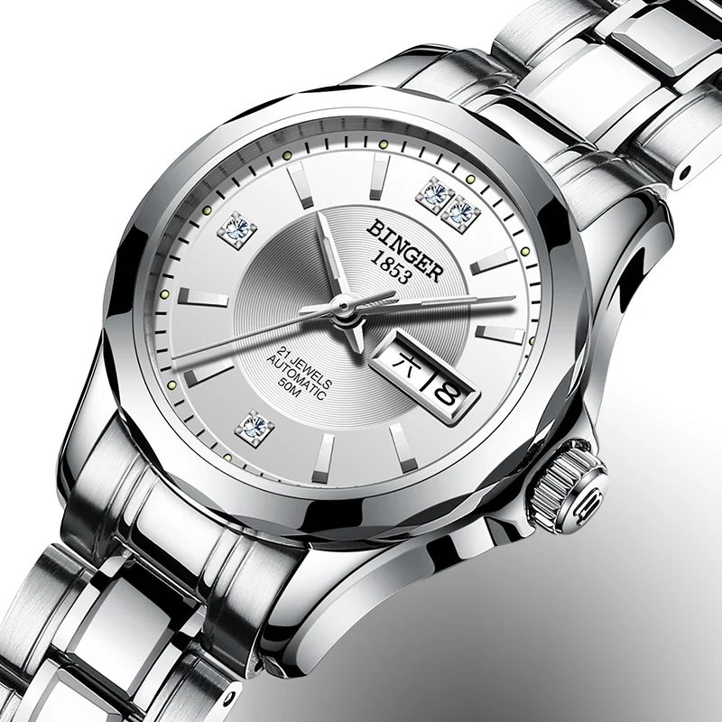 Часы женские механические с автоподзаводом и сапфировым стеклом B8051-5 | Наручные