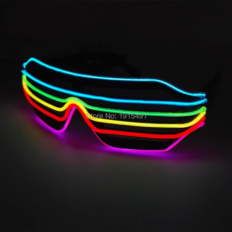 

New Brand Design Custom Colors Sound Activated EL Shutter Sunglasses Holiday Lighting Halloween decor Led Cold Light Eyewear