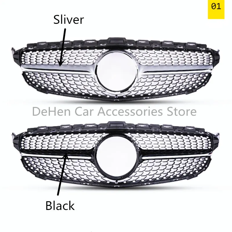 Передняя Алмазная решетка для Mercedes Benz C Class W205 15 19 C450 C250 C180 C200 C220 C63 C300 гоночные