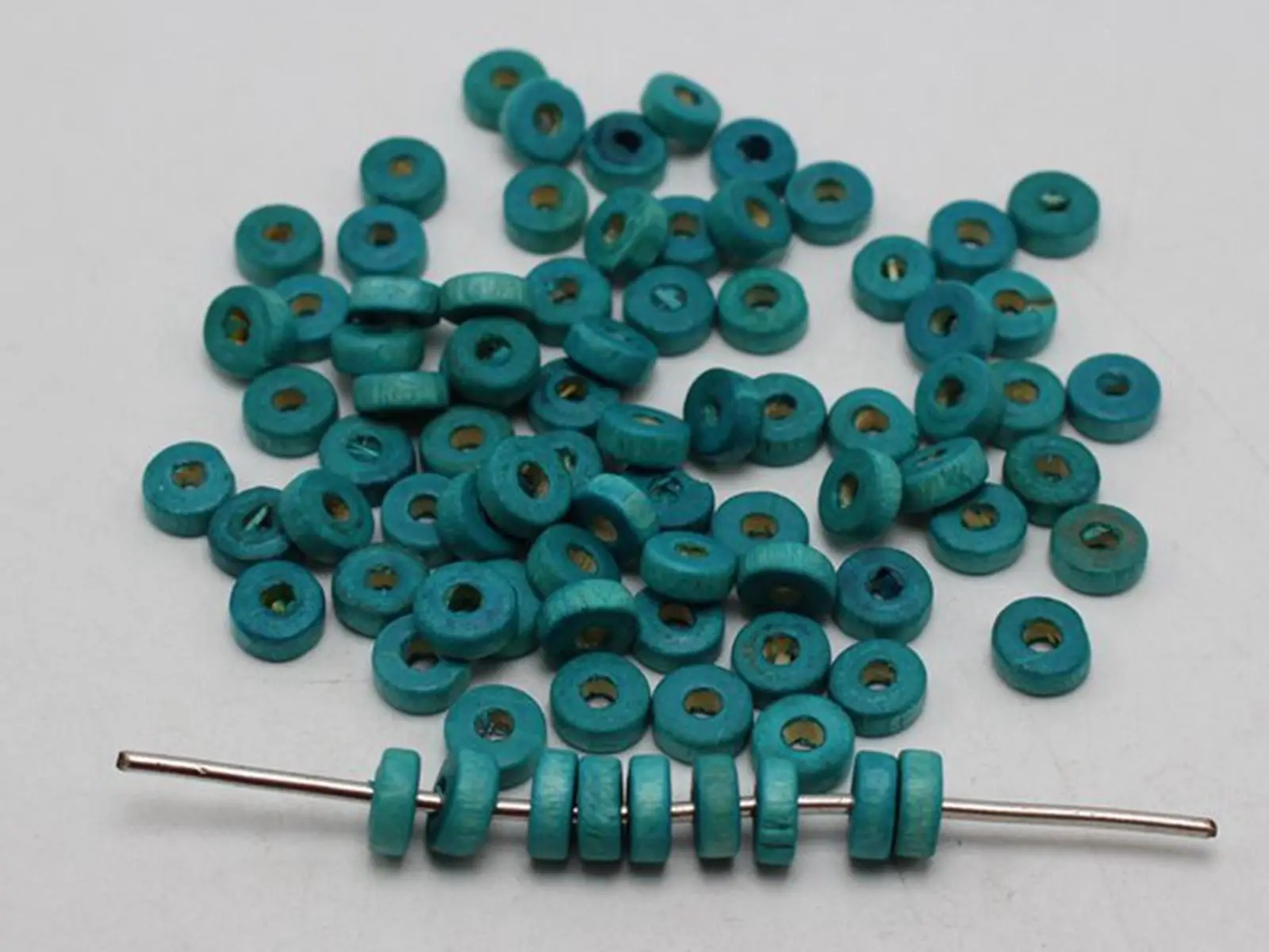 

500 Blue 8X3mm Column Heishi Wood Beads~Wooden beads