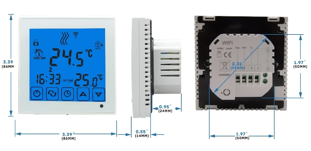 Еженедельный программируемый два в одном газовый котел и термостат для нагрева воды wifi контроллер температуры для напольного отопления 3A