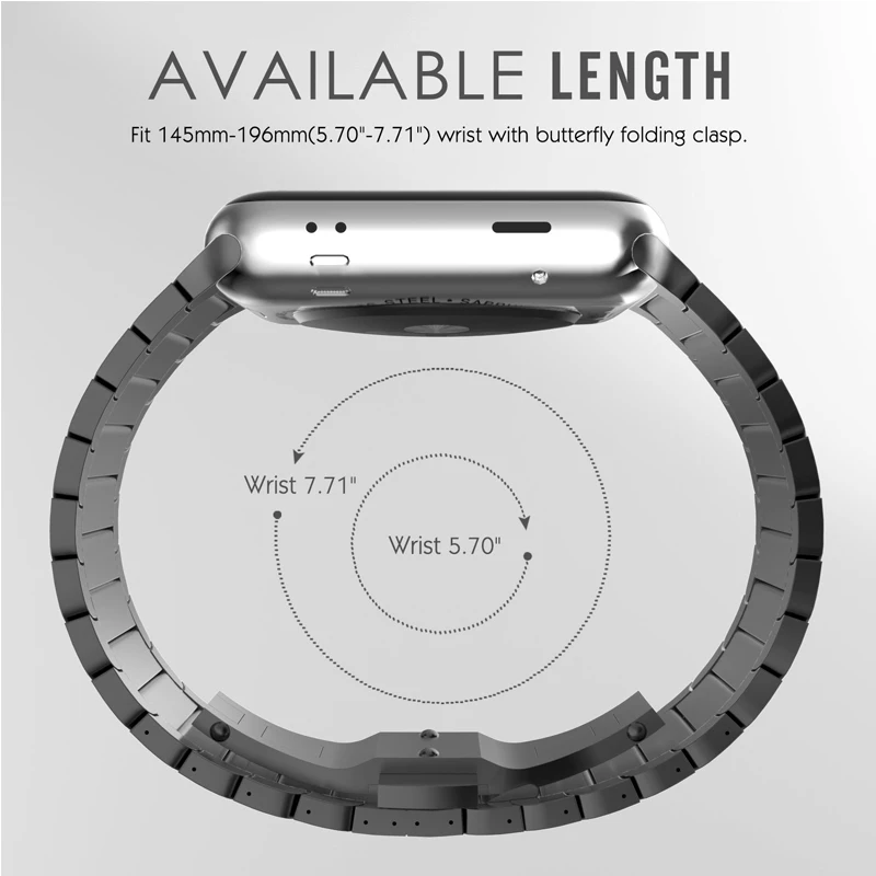 Ремешок из нержавеющей стали для apple watch, 42 мм, 38 мм, 44 мм, 40 мм, металлическая пряжка-бабочка, ремешок для часов iwatch, браслет 5/4/3/2/1
