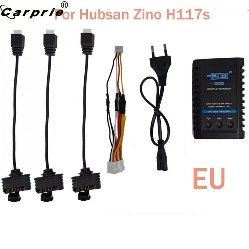 Тройной адаптер CARPRIE для зарядки аккумулятора дрона с европейской вилкой Hubsan Zino