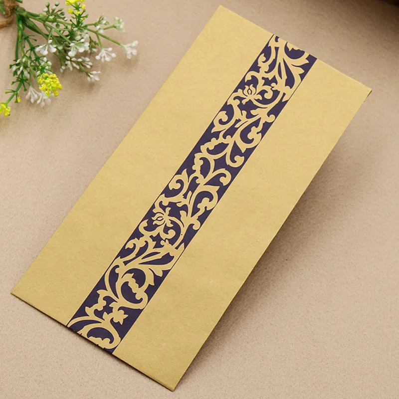 Coloffice 10PCS/Set Creative Greeting Card Letter Papaer Retro Chinese Style Kraft Paper Lacquer Envelopes Storage Blank School |