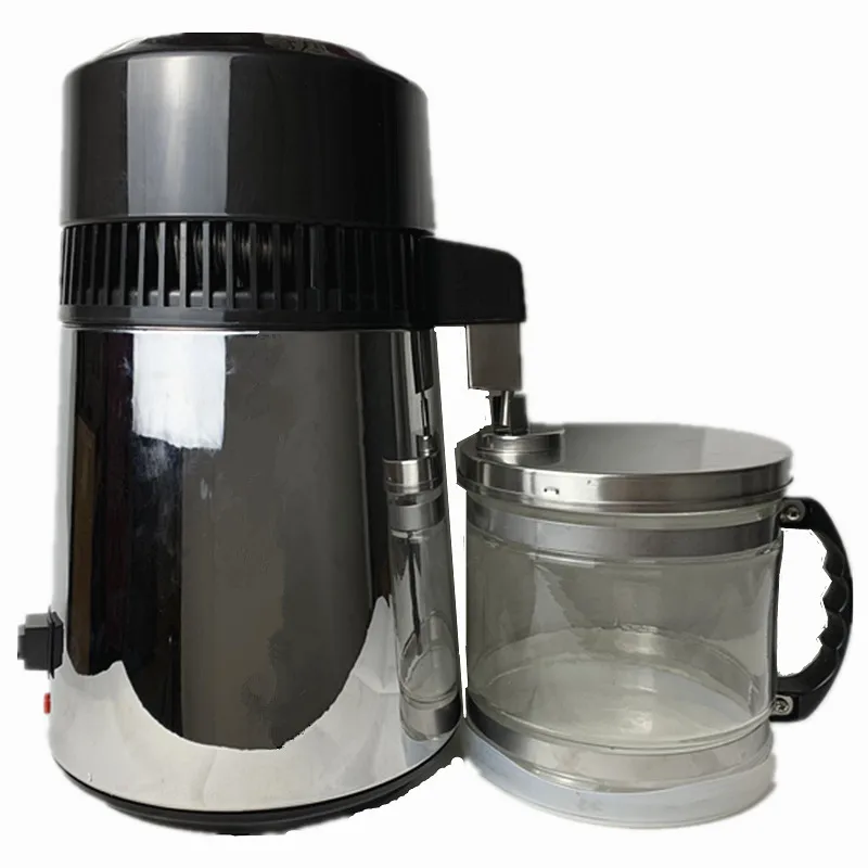4L 750 Вт 220-240 в домашний дистиллятор чистой воды фильтр машина дистилляции очиститель оборудование из нержавеющей стали стеклянный кувшин