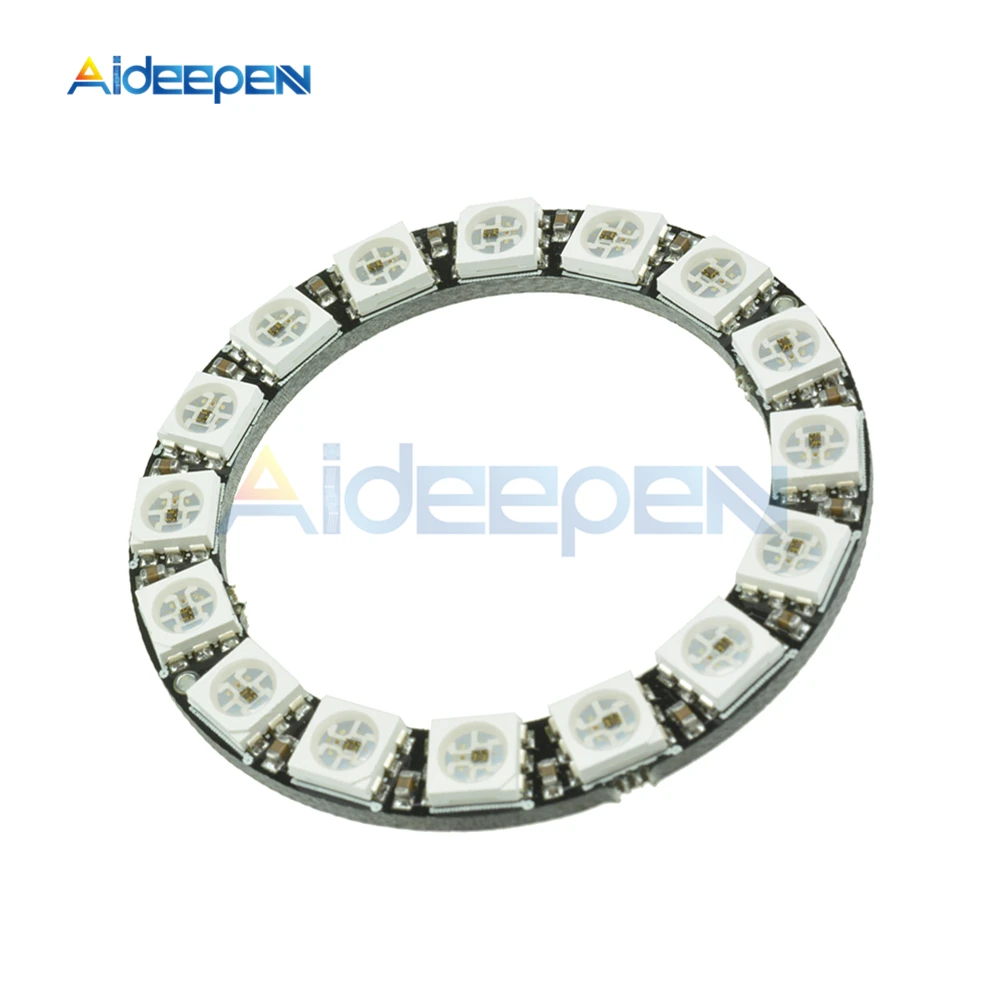 16 бит WS2812 5050 RGB светодиодное кольцо полноцветные встроенные ходовые огни круглая