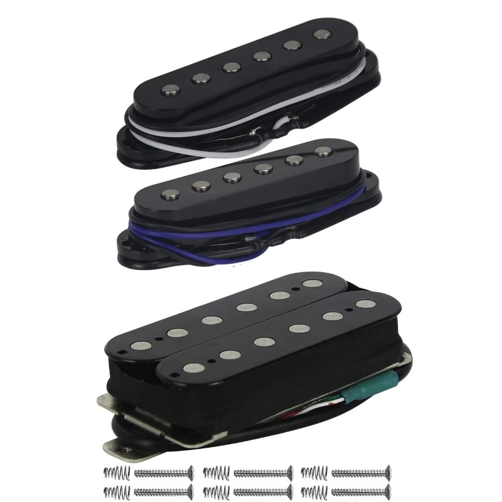 FLEOR 3 шт. Черный Alnico 5 гитарные пикапы SSH набор одна катушка пикап и Humbucker Пикап для ST