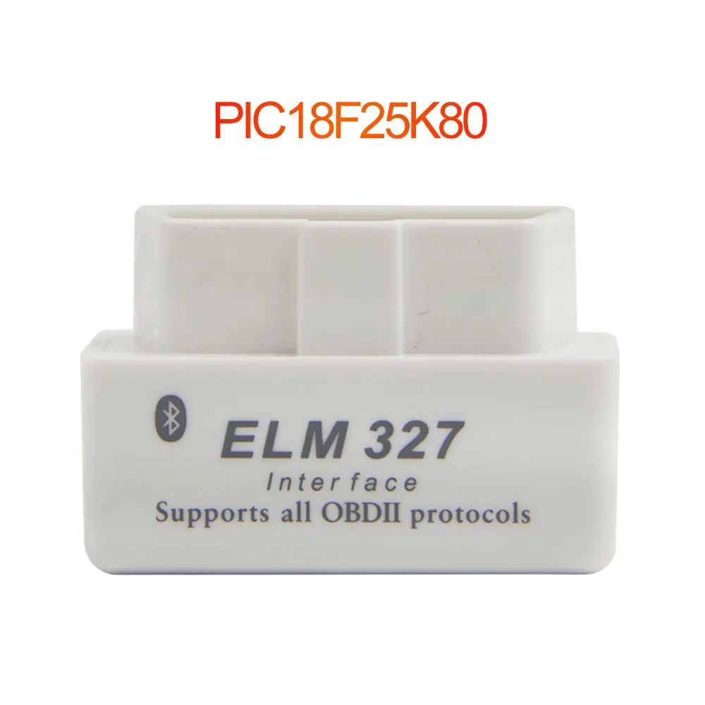 Double PCB-White OBD2 Мини ELM327 Bluetooth диагностический инструмент с чипом PIC25K80 elm 327 V1.5 считыватель кодов для диагностики автомобиля новейшее сканирование - Цвет: Double PCB-White