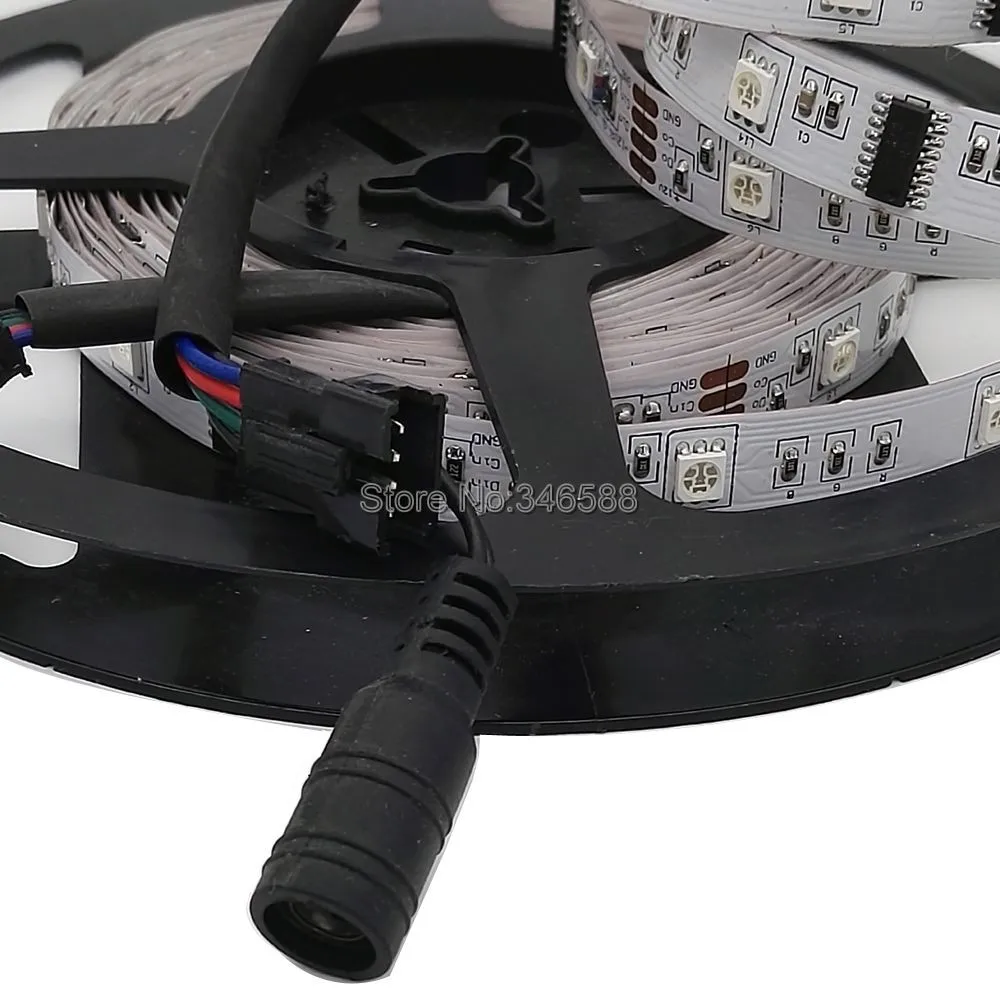 IP20 неводостойкая 5 м 12 В 6803 IC Dream color RGB светодиодная лента 5050 SMD 30 светодиодный/м чеканка волшебный цвет+ 133 программа RF контроллер