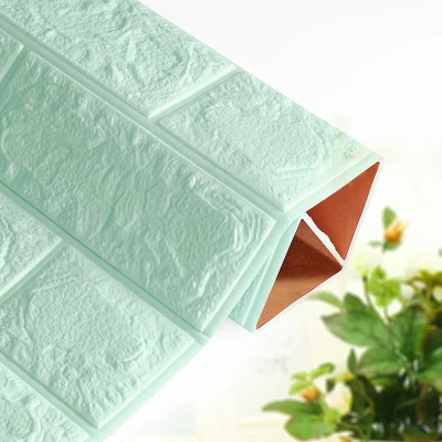 Light Green DIY 3D настенные панели кирпичные настенные наклейки гостиная ТВ фон настенный Декор Пена водонепроницаемые настенные наклейки обои для детской комнаты - Цвет: Light Green